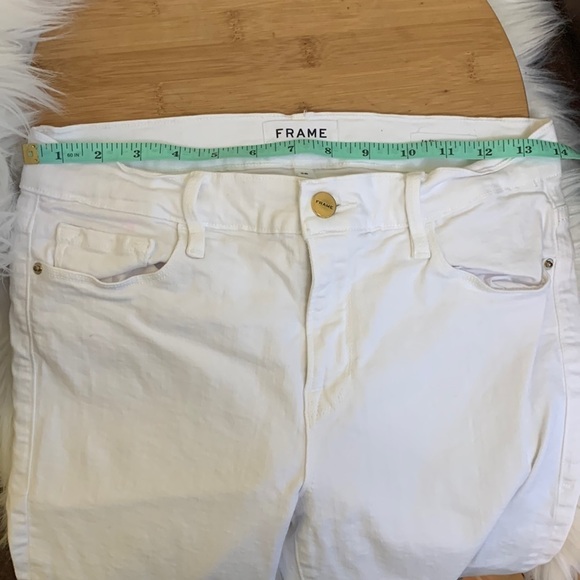 Frame Denim | White Le Skinny de Jeanne Raw Stagger Hem Jeans Classic Skinny 28 - Picture 13 of 16